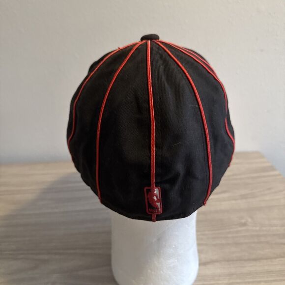 New Era Fitted Hat 5950 Black Red Stripped Chicago Bulls NBA 7 3/8 - Picture 4 of 8